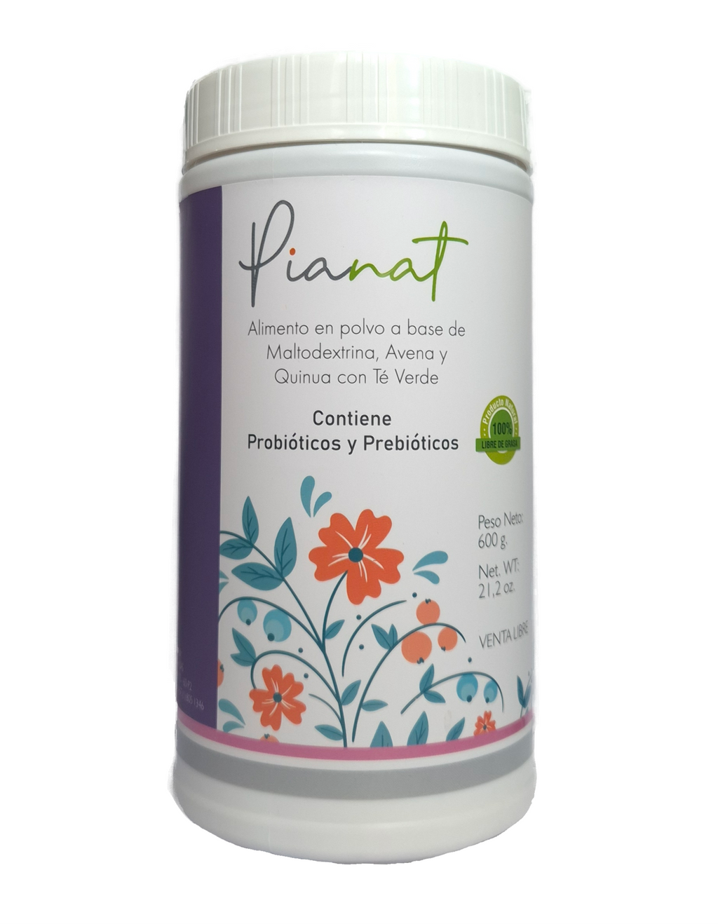 Redunat 600g - Alimento en Polvo Sabor Fresa Suplemento Natural para Control de Peso